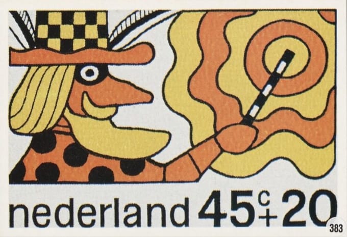 Briefkaart met afbeelding Tovenaar postzegel