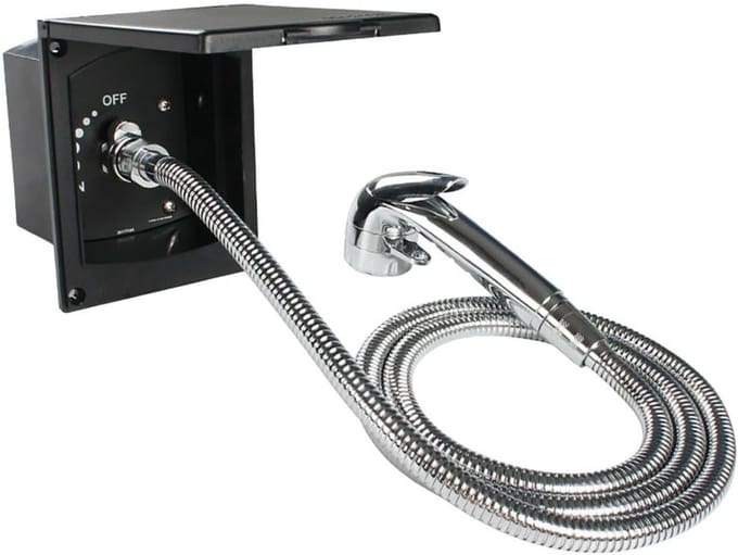 Externe Douchepunt Water Outlet Set met Trigger Douchekop voor Camper en Caravan