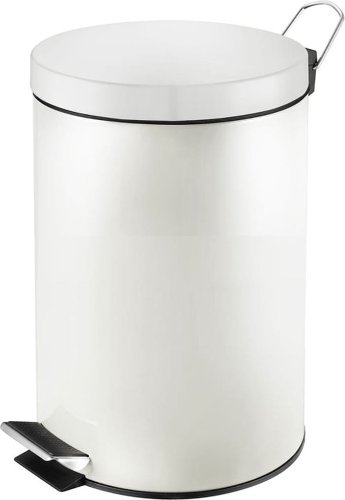 V-Part - Pedaalemmer 20 liter - Steel - wit - Prullenbak
