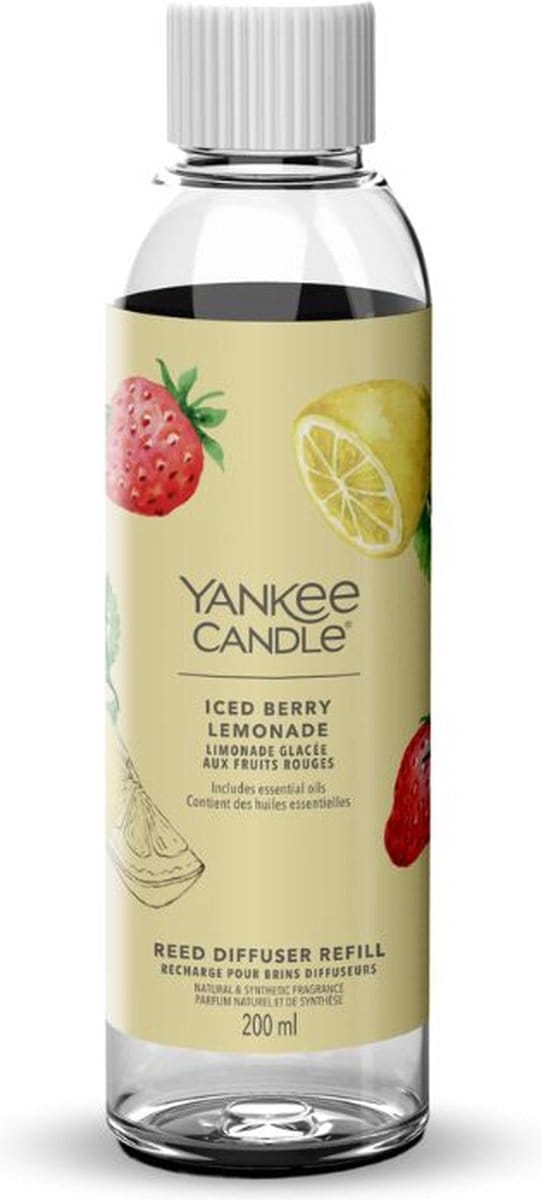 Yankee Candle - Navulling voor Geurstokjes 200 ml - Iced Berry Lemonade