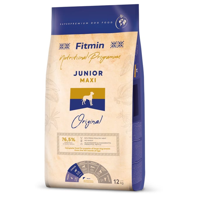12kg Fitmin Program Maxi Junior hondenvoer droog