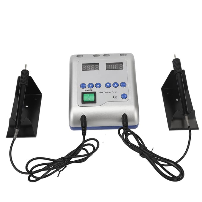 Tandheelkundig Elektrisch Wasmessen Dubbel Snijpotlood Temperatuur Instelbaar Tandheelkundige Waxsnijder US Plug white