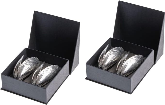 Mosselbestek 4-delig - Schelp bestek - Feestelijke diners - Geïnspireerd op schelpvorm - Zilver