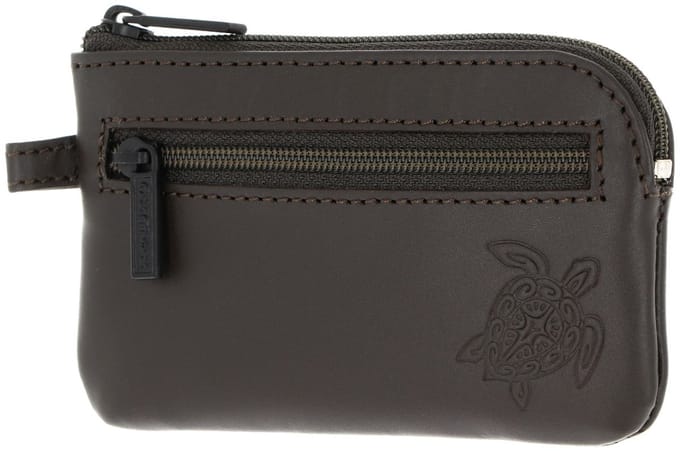 oxmox Leren sleutelgeval Leather Keyholder Turtle 2.0 Embossed Brown donkerbruin