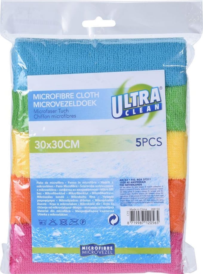 Ultra Clean Microvezeldoek set - 30x30cm - 5 Stuks