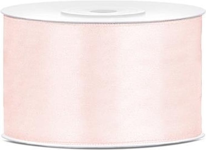 Partydeco - Satijn lint perzik 38mm/rol 25m