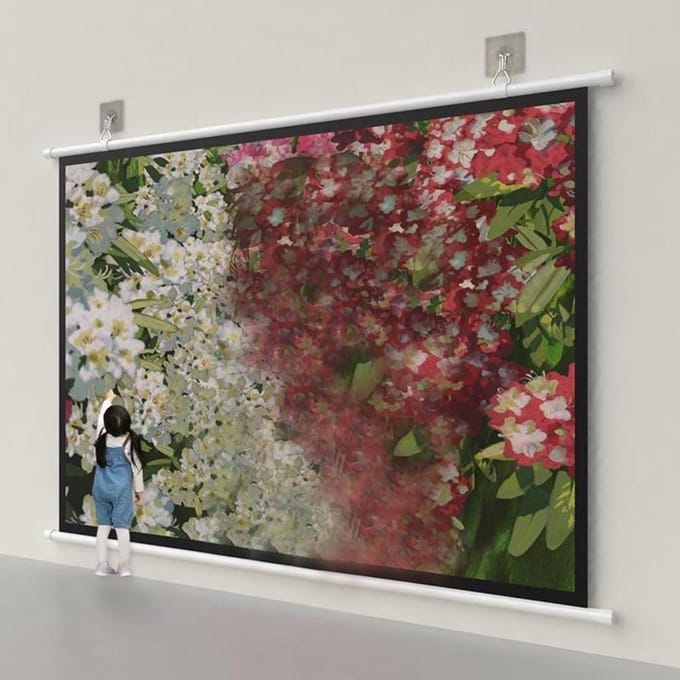 Projectiescherm - Filmscherm - Thuisbioscoop - Handmatig Intrekbaar - 40 inch 4:3 - Wit