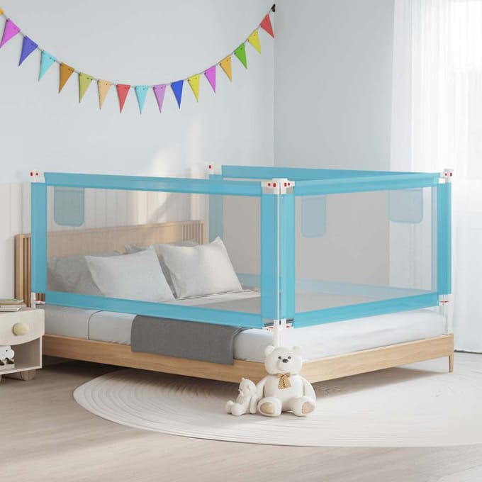 vidaXL Bedhekje peuter 190x25 cm stof blauw