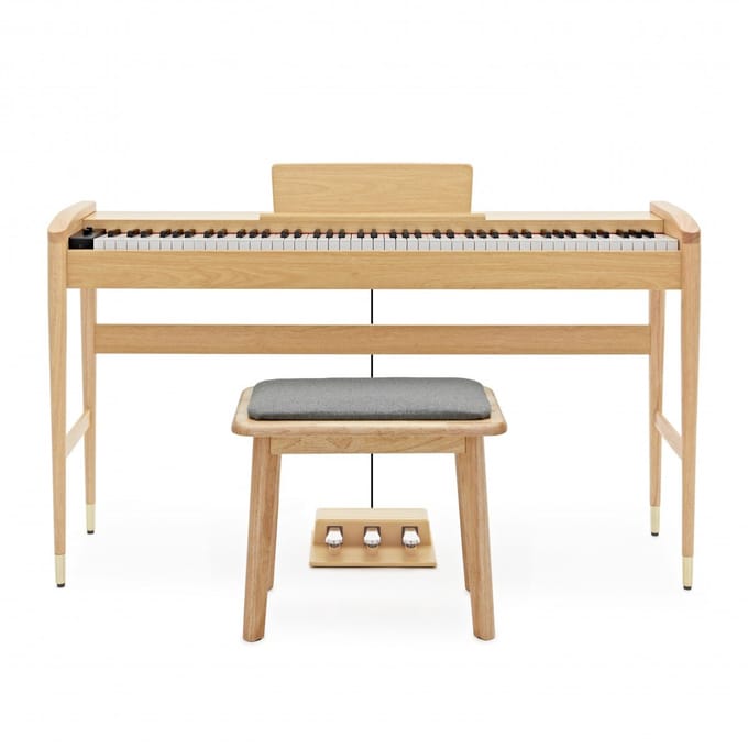 Keynote Contemporary Digitale Piano met Bluetooth & Kruk, Licht Eiken