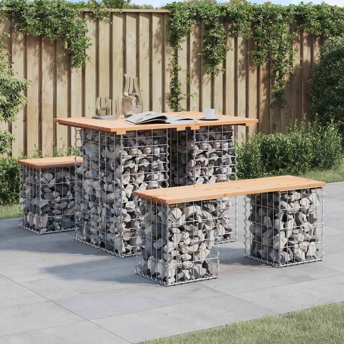 vidaXL - Tuintafel - schanskorfontwerp - 100x70x72 - cm - massief - grenenhout