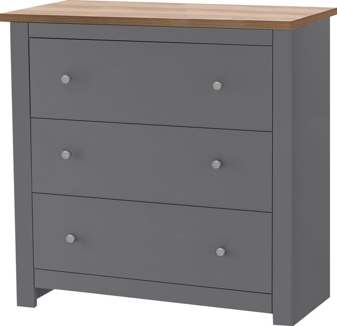 Emerald-Commode - 3-laden - Grijs Eikenlook