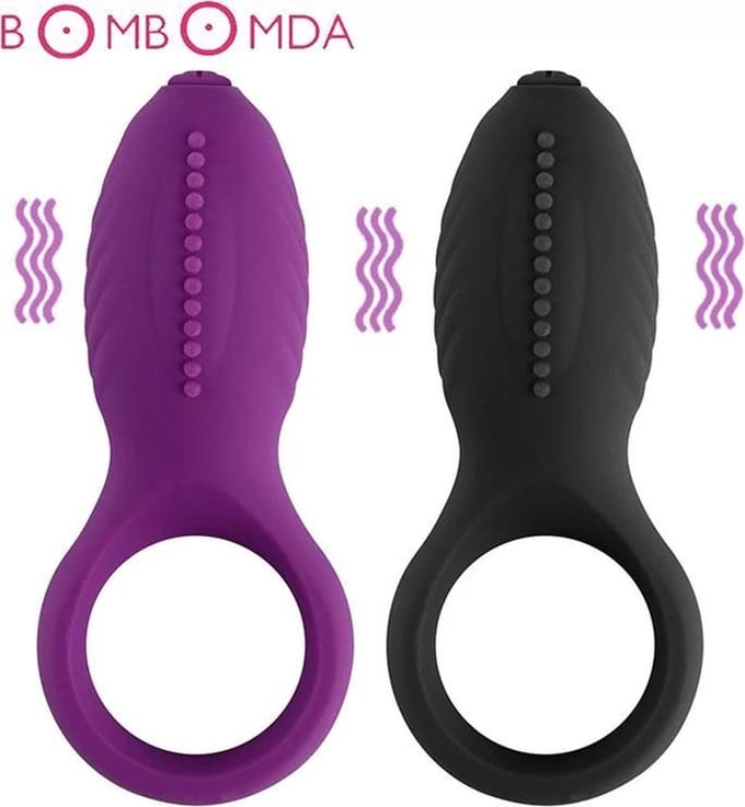 Vibrerende Cockring - silicone penis ring- G-spot stimulator -Paars