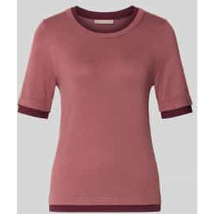 Slim fit gebreid shirt van viscosemix