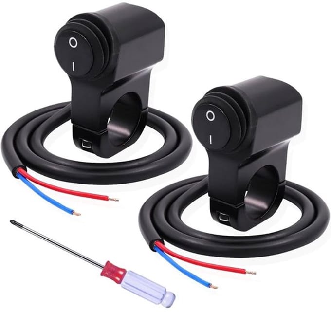 Allecto - Waterdichte Motorhandleiding Schakelaar 12V - 2 Stuks voor