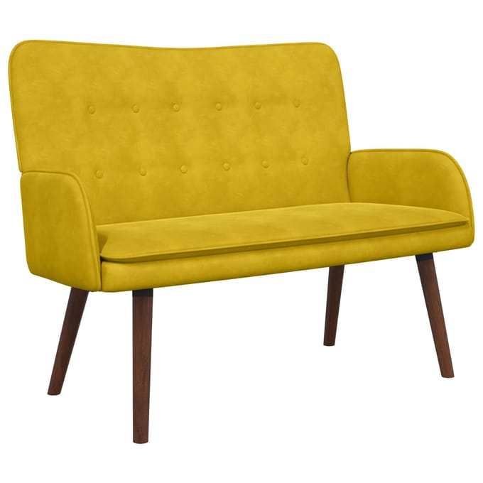 vidaXL - 2-Zits - Sofa - Geel - 115 - x - 61 - x - 87 - cm - fluweel