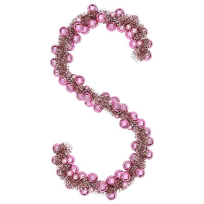 vidaXL - Kerstbal - Guirlande - LED's - Roze - 186 - cm - Polystyreen
