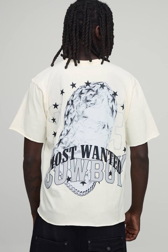 Regular Washed Most Wanted Masker T-Shirt | Ecru | Size Medium