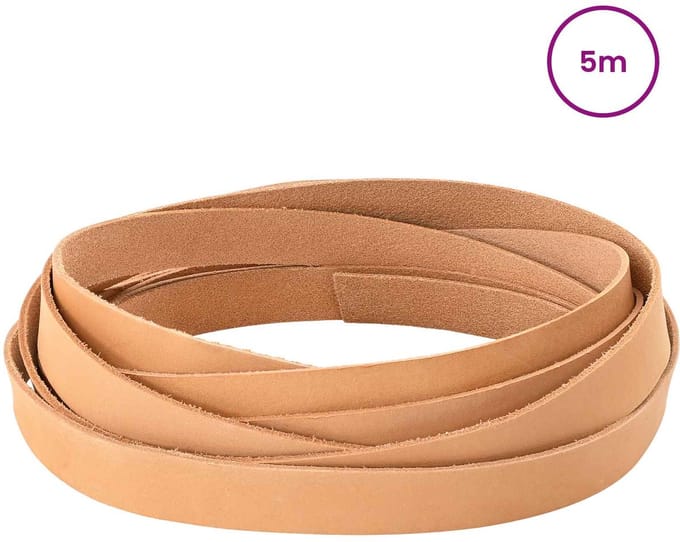 vidaXL - Leren - riem - 1 - Lichtbruin - 500 - x - 1 - cm - Leer