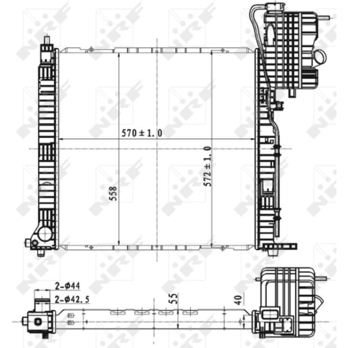 Radiator, motorkoeling NRF 53176