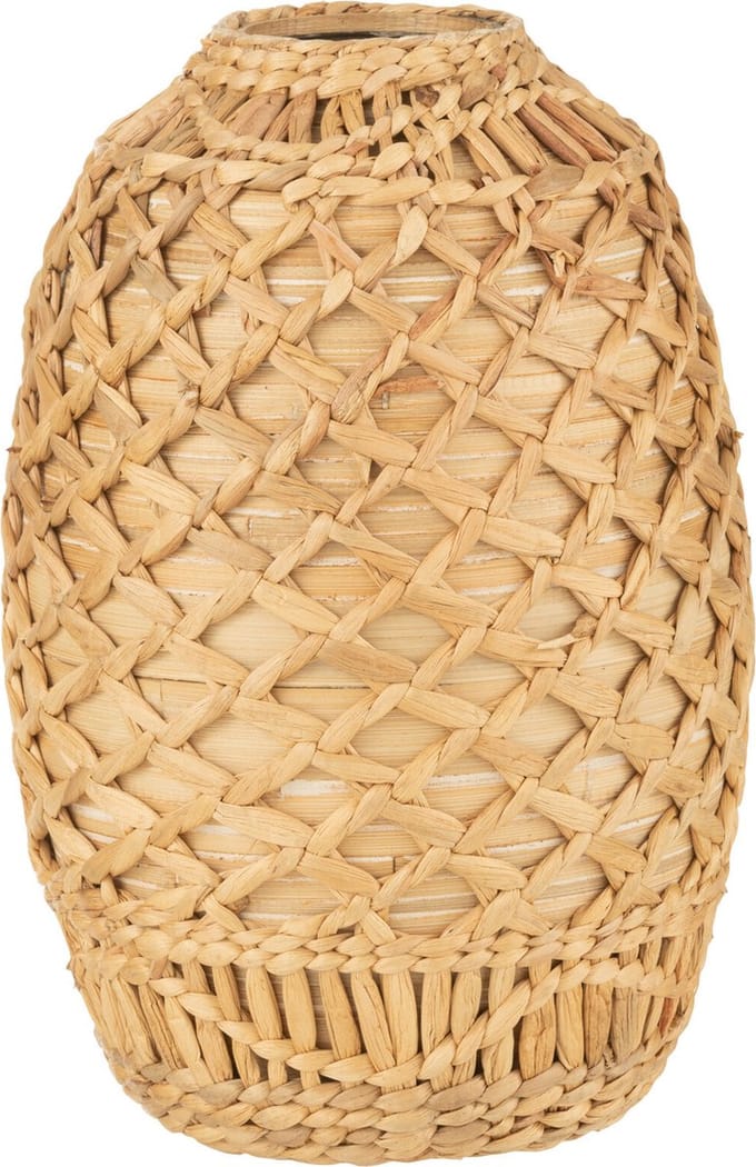 J-Line vaas Rieten - bamboe - naturel - medium - 37 cm hoog