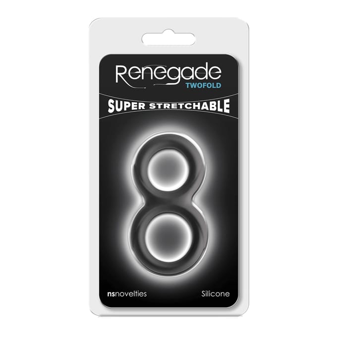 Renegade - Twofold - Dubbele Siliconen Cockring - Zwart