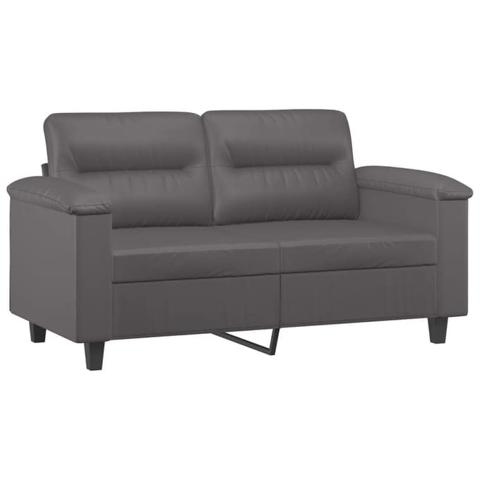 vidaXL - 2-delige - Loungeset - met - kussens - kunstleer - grijs