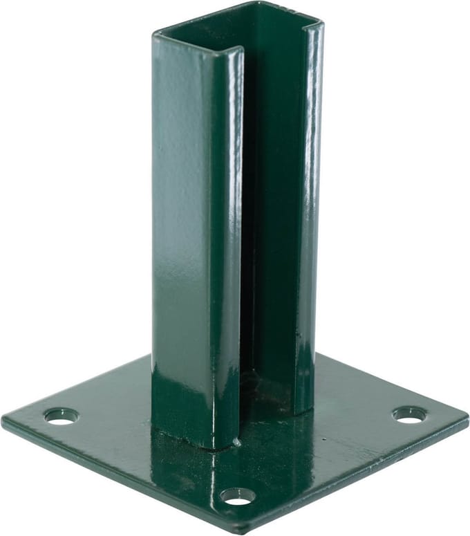Voetplaat voor paal 4x6cm groen.