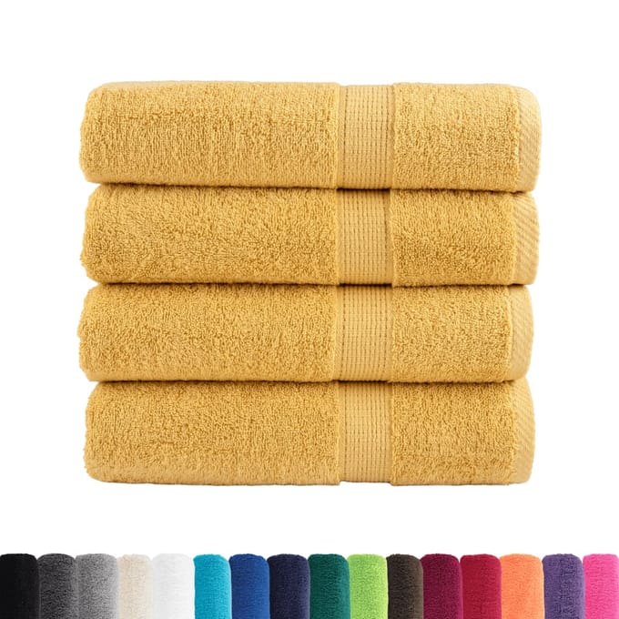 vidaXL - Handdoeken - SOLUND - 4 - st - 600 - g/m² - 50x100 - cm - goudkleurig
