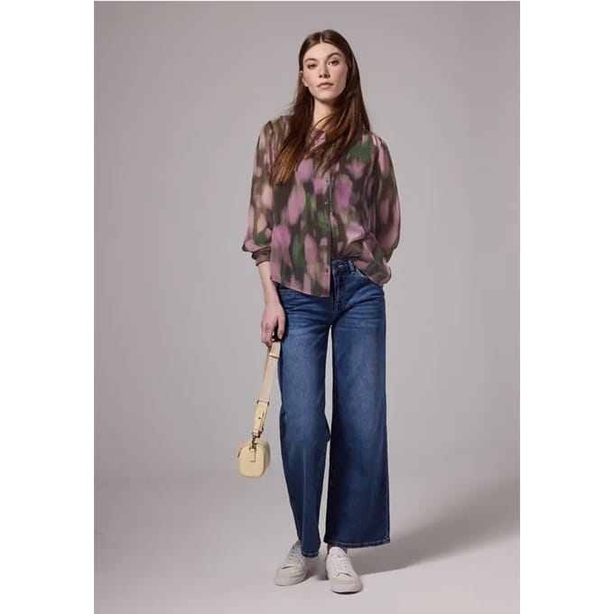 Gedessineerde chiffon blouse