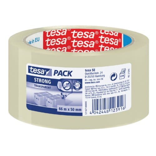 Verpakkingstape tesapack® Strong 66mx50mm PP transparant