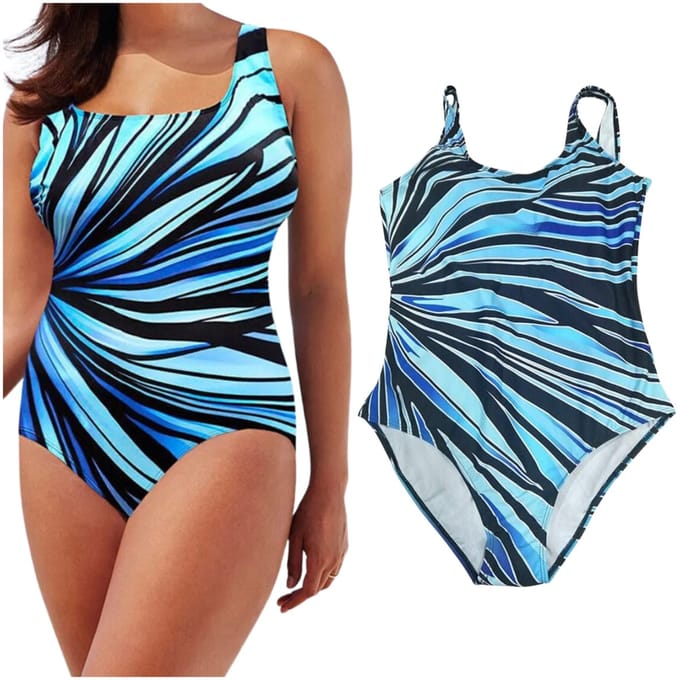 Sapphire Gabriella - Zwempak - Modellerend - Plus Size - Blauw