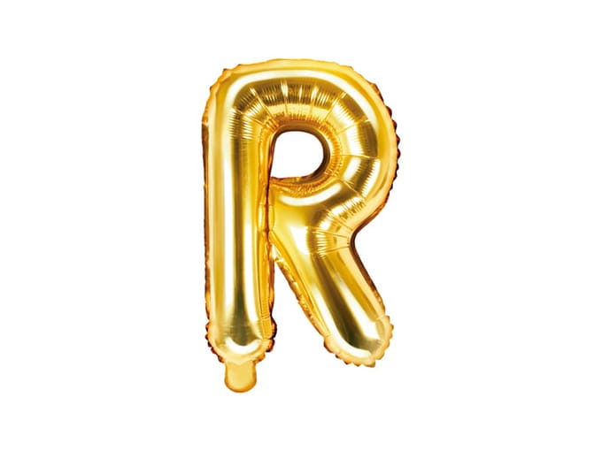 Partydeco - Folieballon Goud Letter R (35 cm)