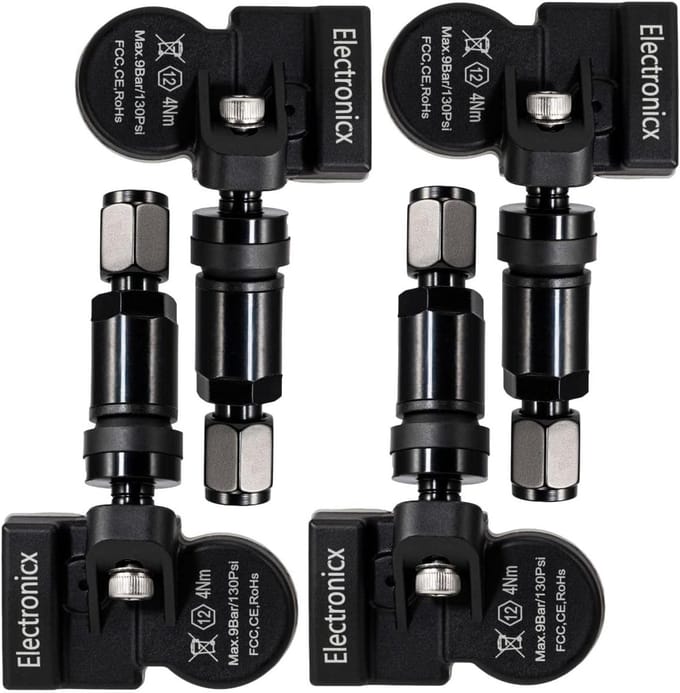 Bandenspanningssensoren - TPMS RDKS - Veiligheid Verkeer - Voorgeprogrammeerd Klaar - 4 Stuks - Zwart