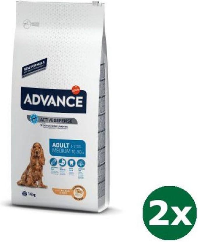 2x14 kg Advance adult medium hondenvoer