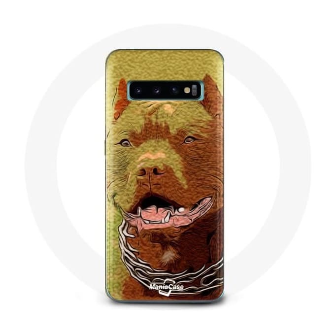 Hoesje voor Samsung Galaxy S10 Pitbull Bruin bruin