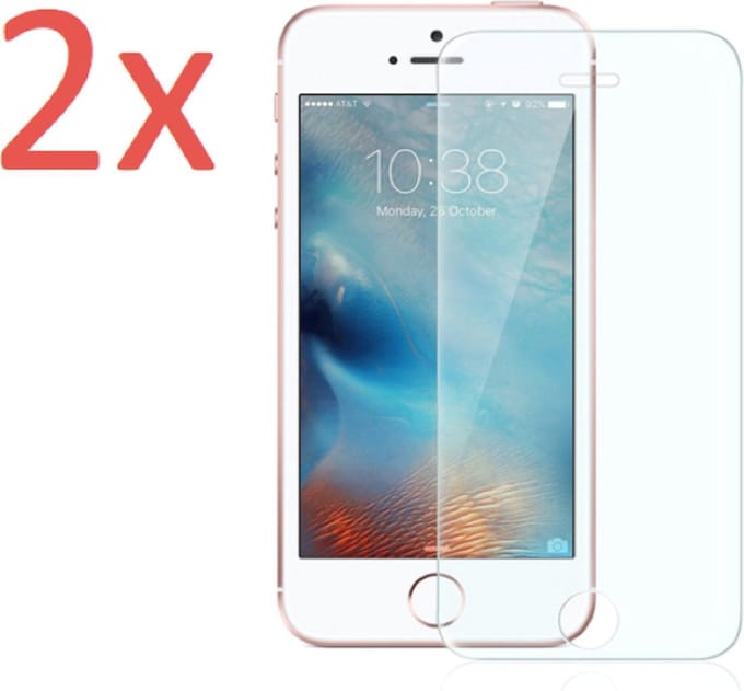 Screenprotector geschikt voor iPhone 5 / 5S / 5C / SE - Gehard Glas Beschermglas Tempered Glass Screen Protector - 2 Stuks