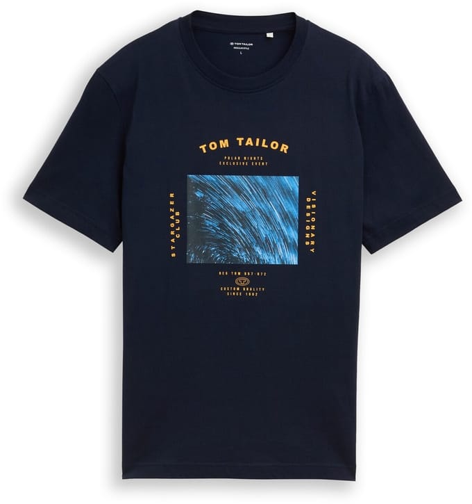 Tom Tailor - T-shirt met fotoprint - Maat S - sky captain blue
