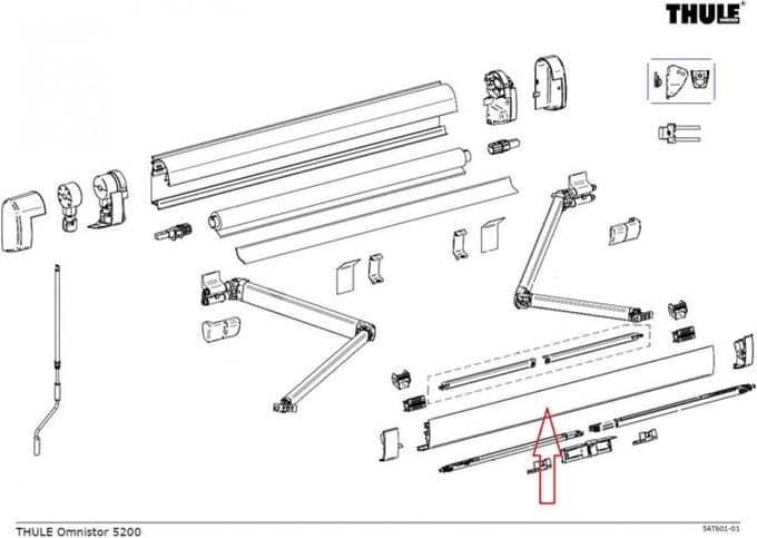 Thule Lead Rail 5200 3.50 Wit