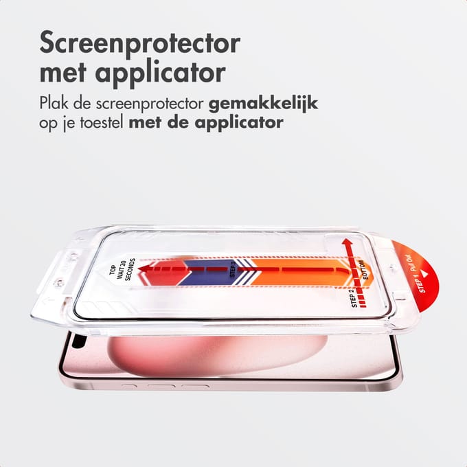 Accezz Screen Protector - Geschikt voor Apple iPhone 16 / 15 - Glas Screenprotector met Anti-dust Applicator