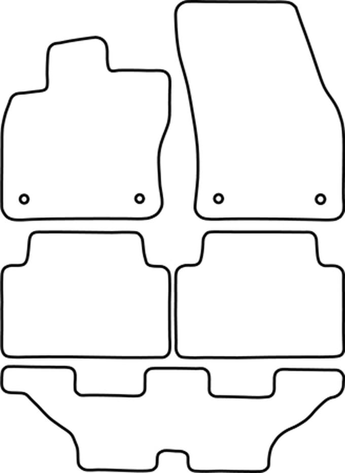 Automatten | Mattenset Volkswagen Touran - 7-persoons uitvoering - 2015 ->