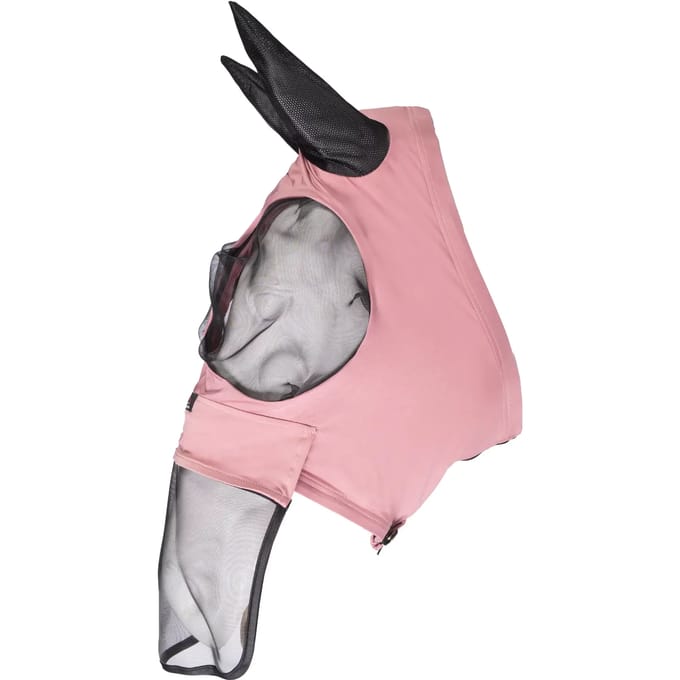 Elastische vliegenmuts voor paarden met neusscherm HKM
