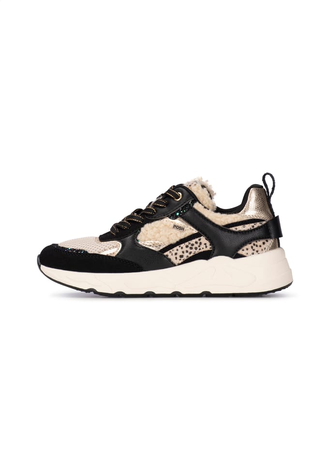Posh by Poelman MINION Dames Sneaker - Zwart met beige