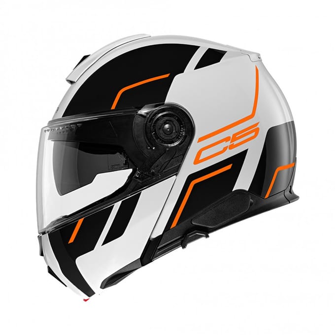 Schuberth C5 Master Wit Oranje Systeemhelm - Helm