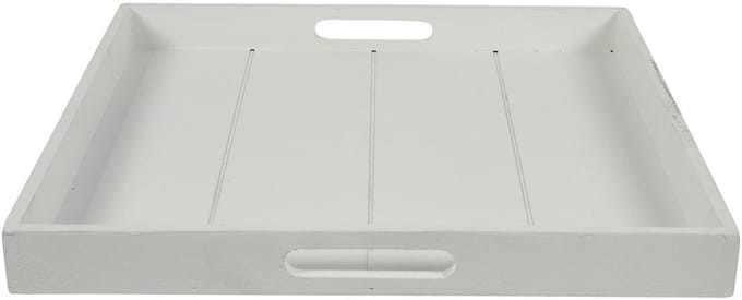 Countryfield dienblad speelgoed vierkant Claudina 40cm wit kunststof.