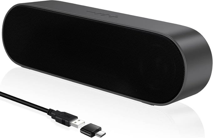 USB PC Luidspreker voor Desktop en Laptop - Mini Soundbar met 10W Vermogen en Diepe Bas