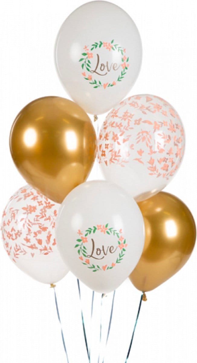 Partydeco - Partydeco ballonnen - Love mix (6 stuks)
