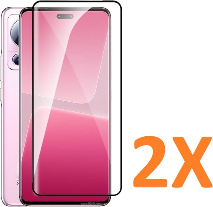 Volledige dekking Screenprotector Glas - Tempered Glass Screen Protector Geschikt voor: Xiaomi 13 Lite - 2x