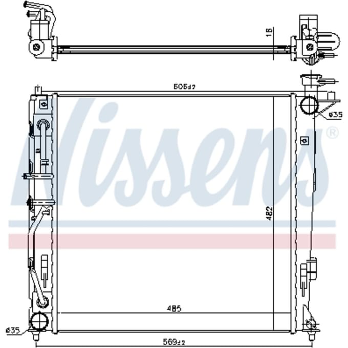 Radiator, motorkoeling NISSENS 675022