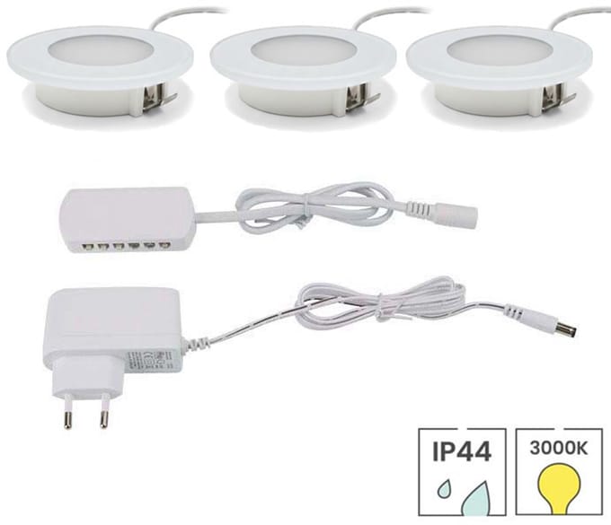 Lybardo - Kastverlichting - 3 inbouwspots - 1.5W - 3000K - Keukenverlichting Onderbouw LED