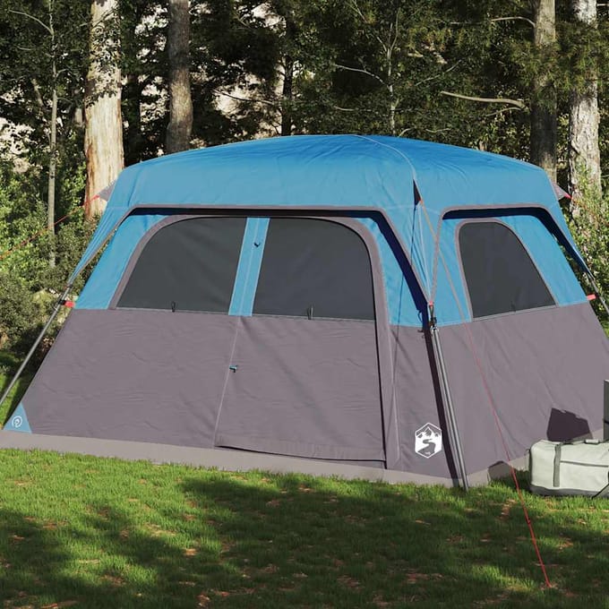 Vidaxl Gezinstent, 6 Pers., Blauw, Waterdicht